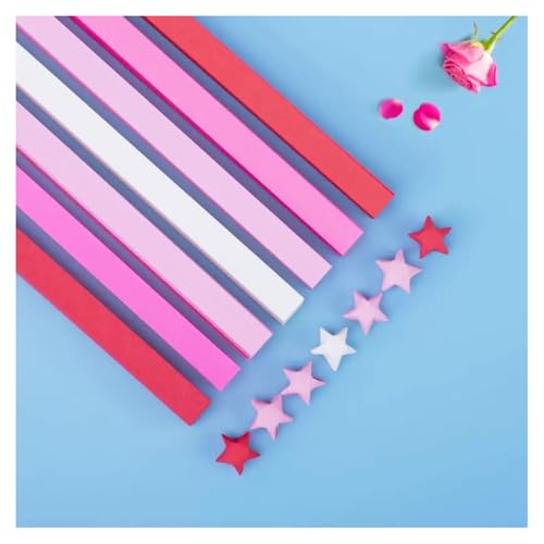 2700 STK Origami Stern Papierstreifen Farbverlauf Doppelseitiges Sternpapier Bunte Bastelpapier Streifen Glücksstern Falten Origamipapier Star Paper Strips Faltpapier für DIY Handwerk(L:21CM) von SMTCM