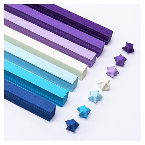 2700 STK Origami Stern Papierstreifen Farbverlauf Doppelseitiges Sternpapier Bunte Bastelpapier Streifen Glücksstern Falten Origamipapier Star Paper Strips Faltpapier für DIY Handwerk(L:24CM) von SMTCM