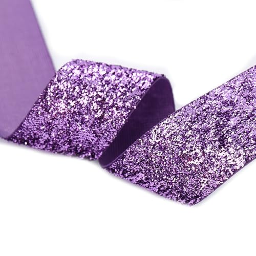 3 Roll 1.2CM*22.5M Glitter Samtband Metallisches Samt Weihnachtsband Einseitiges Glitzerband Geschenkband Schleifenband Dekoband Goldenes Polyester Samtborte für Hochzeit DIY Nähen Verpackung von SMTCM