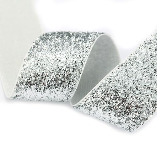 3 Roll 1.2CM*22.5M Glitter Samtband Metallisches Samt Weihnachtsband Einseitiges Glitzerband Geschenkband Schleifenband Dekoband Goldenes Polyester Samtborte für Hochzeit DIY Nähen Verpackung von SMTCM