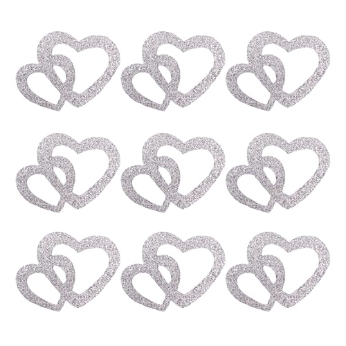 300 Stück Konfetti Herzen Hochzeit Streudeko Herz Papier Glitter Tischkonfetti Herzform Streuteile Metallic Confetti zum Befüllen Konfettibombe für Geburtstag Weihnachten Valentinstag Party von SMTCM