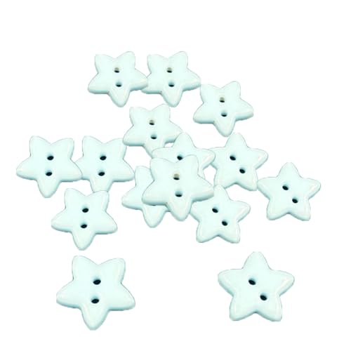 40 Stück Stern Kinder Knöpfe 15MM Keramikknöpfe in Sternform Bunte Sternknöpfe zum Basteln Nähknöpfe Star Dekoknöpfe mit 2 Löchern Fünfzackiger Buttons für Kleidung Scrapbooking DIY Handwerk von SMTCM