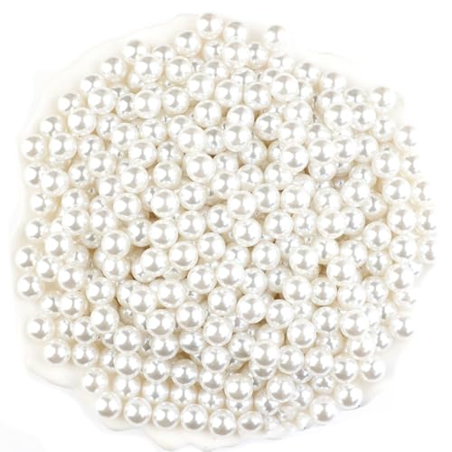 SMTCM 120 Pcs(500g) Perlen zum Basteln 20mm Weiß Kunstperlen Runde Lose Perlen mit Loch zum Auffädeln Acrylperlen Dekoperlen Bastelperlen für Armbänder Schmuckherstellung DIY Handwerk Vasenfüller von SMTCM