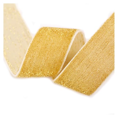 SMTCM 3 Roll Glitter Samtband 2CM Breit Samt Geschenkband Mit Gold Metallic Velvet Ribbon Glitzerband Schleifenband Weihnachtsband Schmuckband Samtborte für Hochzeit DIY Basteln Blumen Verpackung von SMTCM