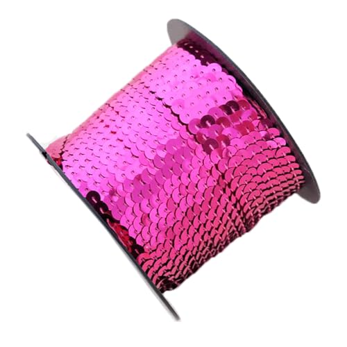 SMTCM 90m/Roll Pailletten Rolle 6mm Paillettenborte Flach Glitzerband Bunte Paillettenbänd Pailletten Trim Paillettenbesatz Paillettenstreifen Bling Spitzenbesatz für DIY Basteln Nähen Kleid Schmuck von SMTCM