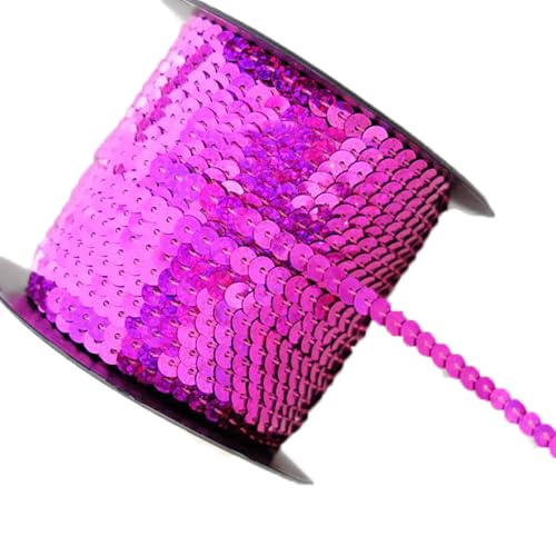 SMTCM 90m/Roll Pailletten Rolle 6mm Paillettenborte Flach Glitzerband Bunte Paillettenbänd Pailletten Trim Paillettenbesatz Paillettenstreifen Bling Spitzenbesatz für DIY Basteln Nähen Kleid Schmuck von SMTCM