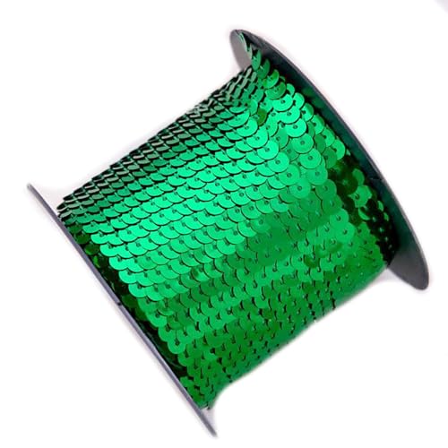 SMTCM 90m/Roll Pailletten Rolle 6mm Paillettenborte Flach Glitzerband Bunte Paillettenbänd Pailletten Trim Paillettenbesatz Paillettenstreifen Bling Spitzenbesatz für DIY Basteln Nähen Kleid Schmuck von SMTCM