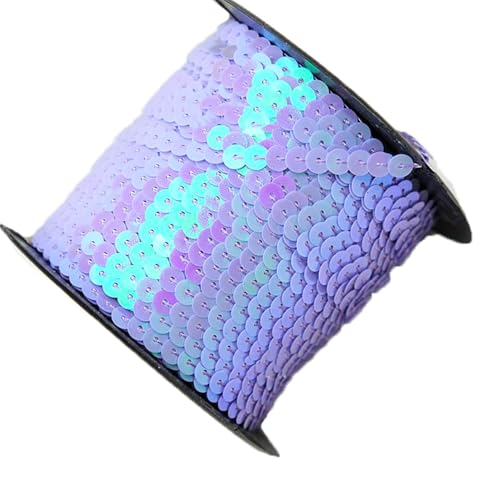 SMTCM 90m/Roll Pailletten Rolle 6mm Paillettenborte Flach Glitzerband Bunte Paillettenbänd Pailletten Trim Paillettenbesatz Paillettenstreifen Bling Spitzenbesatz für DIY Basteln Nähen Kleid Schmuck von SMTCM