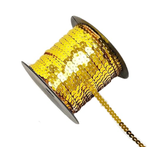 SMTCM 90m/Roll Pailletten Rolle 6mm Paillettenborte Flach Glitzerband Bunte Paillettenbänd Pailletten Trim Paillettenbesatz Paillettenstreifen Bling Spitzenbesatz für DIY Basteln Nähen Kleid Schmuck von SMTCM