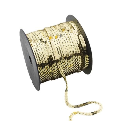 SMTCM 90m/Roll Pailletten Rolle 6mm Paillettenborte Flach Glitzerband Bunte Paillettenbänd Pailletten Trim Paillettenbesatz Paillettenstreifen Bling Spitzenbesatz für DIY Basteln Nähen Kleid Schmuck von SMTCM