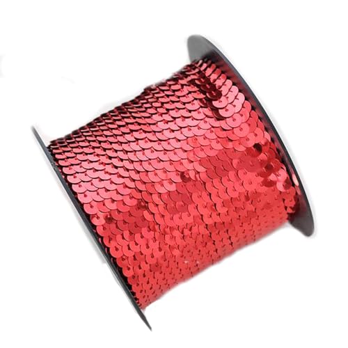 SMTCM 90m/Roll Pailletten Rolle 6mm Paillettenborte Flach Glitzerband Bunte Paillettenbänd Pailletten Trim Paillettenbesatz Paillettenstreifen Bling Spitzenbesatz für DIY Basteln Nähen Kleid Schmuck von SMTCM