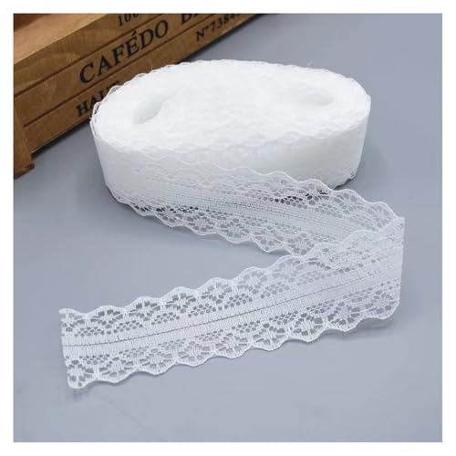 Spitzenband Spitzenbordüre 100Yards*3cm Weiß Vintage Spitzenbesatz Geschenkband Spitze Schleifenband Zierspitze Lace Trim Band Spitzenborte zum Nähen Dekobänd für Hochzeit DIY Haarband Vorhäng von SMTCM