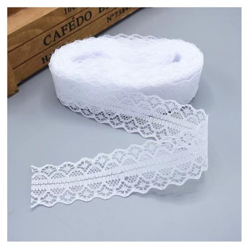 Spitzenband Spitzenbordüre 100Yards*3cm Weiß1# Vintage Spitzenbesatz Geschenkband Spitze Schleifenband Zierspitze Lace Trim Band Spitzenborte zum Nähen Dekobänd für Hochzeit DIY Haarband Vorhäng von SMTCM