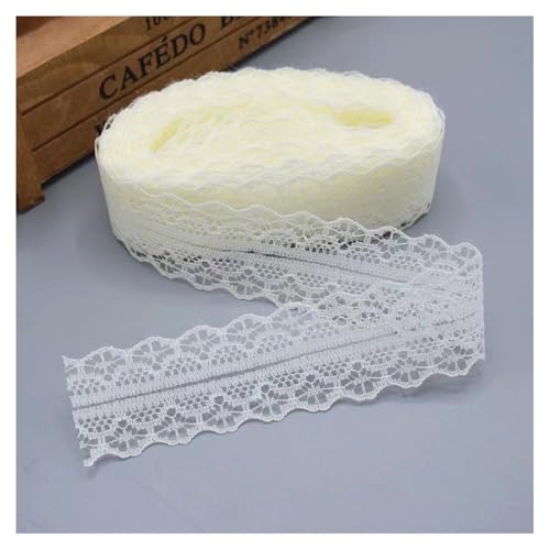 Spitzenband Spitzenbordüre Beige 100Yards*3cm Vintage Spitzenbesatz Geschenkband Spitze Schleifenband Zierspitze Lace Trim Band Spitzenborte zum Nähen Dekobänd für Hochzeit DIY Verpackungen von SMTCM