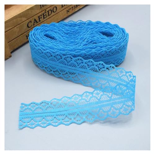 Spitzenband Spitzenbordüre Blau 100Yards*3cm Vintage Spitzenbesatz Geschenkband Spitze Schleifenband Zierspitze Lace Trim Band Spitzenborte zum Nähen Dekobänd für Hochzeit DIY Verpackungen von SMTCM