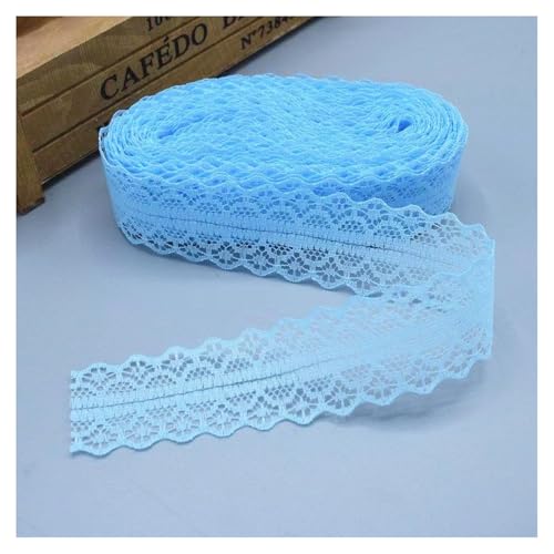 Spitzenband Spitzenbordüre Hellblau 100Yards*3cm Vintage Spitzenbesatz Geschenkband Spitze Schleifenband Zierspitze Lace Trim Band Spitzenborte zum Nähen Dekobänd für Hochzeit DIY Verpackungen von SMTCM