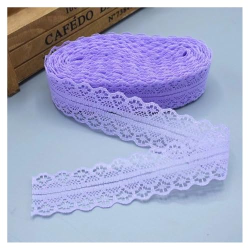 Spitzenband Spitzenbordüre Helllila 150Yards*3cm Vintage Spitzenbesatz Geschenkband Spitze Schleifenband Zierspitze Lace Trim Band Spitzenborte zum Nähen Dekobänd für Hochzeit DIY Verpackungen von SMTCM