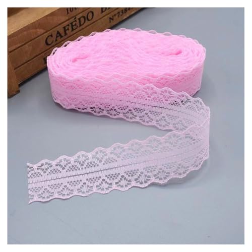 Spitzenband Spitzenbordüre Hellrosa 150Yards*3cm Vintage Spitzenbesatz Geschenkband Spitze Schleifenband Zierspitze Lace Trim Band Spitzenborte zum Nähen Dekobänd für Hochzeit DIY Verpackungen von SMTCM