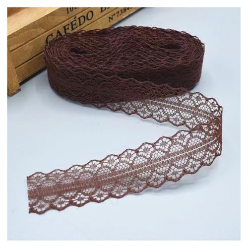 Spitzenband Spitzenbordüre Kaffee 100Yards*3cm Vintage Spitzenbesatz Geschenkband Spitze Schleifenband Zierspitze Lace Trim Band Spitzenborte zum Nähen Dekobänd für Hochzeit DIY Verpackungen von SMTCM