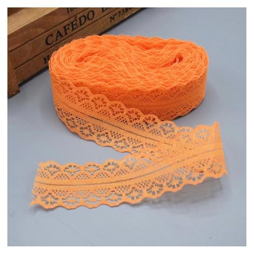 Spitzenband Spitzenbordüre Orange 100Yards*3cm Vintage Spitzenbesatz Geschenkband Spitze Schleifenband Zierspitze Lace Trim Band Spitzenborte zum Nähen Dekobänd für Hochzeit DIY Verpackungen von SMTCM