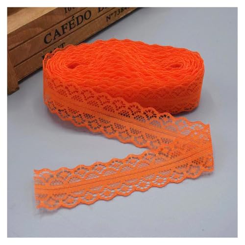 Spitzenband Spitzenbordüre Orangerot 100Yards*3cm Vintage Spitzenbesatz Geschenkband Spitze Schleifenband Zierspitze Lace Trim Band Spitzenborte zum Nähen Dekobänd für Hochzeit DIY Verpackungen von SMTCM