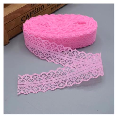 Spitzenband Spitzenbordüre Rosa 150Yards*3cm Vintage Spitzenbesatz Geschenkband Spitze Schleifenband Zierspitze Lace Trim Band Spitzenborte zum Nähen Dekobänd für Hochzeit DIY Verpackungen von SMTCM