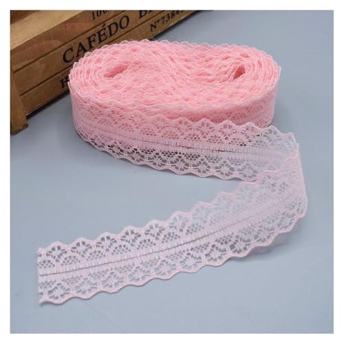 Spitzenband Spitzenbordüre Rosagelb 100Yards*3cm Vintage Spitzenbesatz Geschenkband Spitze Schleifenband Zierspitze Lace Trim Band Spitzenborte zum Nähen Dekobänd für Hochzeit DIY Verpackungen von SMTCM