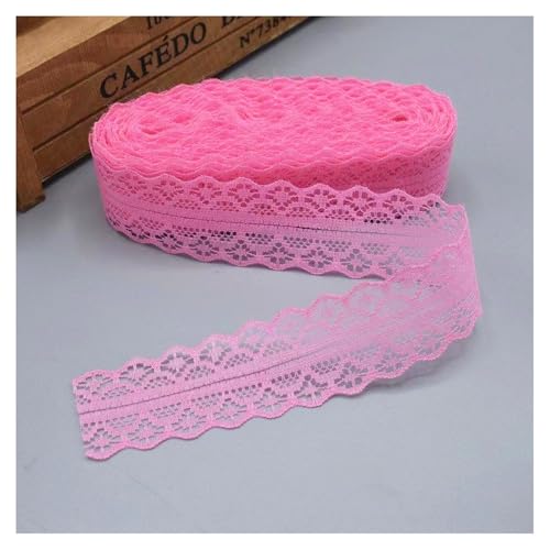 Spitzenband Spitzenbordüre Rosarot 150Yards*3cm Vintage Spitzenbesatz Geschenkband Spitze Schleifenband Zierspitze Lace Trim Band Spitzenborte zum Nähen Dekobänd für Hochzeit DIY Verpackungen von SMTCM