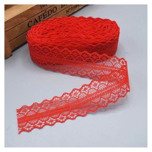 Spitzenband Spitzenbordüre Rot 100Yards*3cm Vintage Spitzenbesatz Geschenkband Spitze Schleifenband Zierspitze Lace Trim Band Spitzenborte zum Nähen Dekobänd für Hochzeit DIY Verpackungen von SMTCM