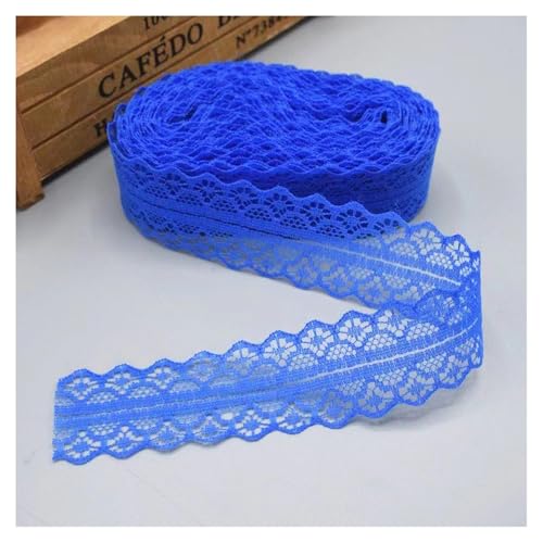 Spitzenband Spitzenbordüre Saphirblau 150Yards*3cm Vintage Spitzenbesatz Geschenkband Spitze Schleifenband Zierspitze Lace Trim Band Spitzenborte zum Nähen Dekobänd für Hochzeit DIY Verpackungen von SMTCM