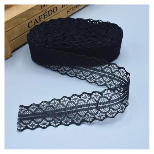 Spitzenband Spitzenbordüre Schwarz 100Yards*3cm Vintage Spitzenbesatz Geschenkband Spitze Schleifenband Zierspitze Lace Trim Band Spitzenborte zum Nähen Dekobänd für Hochzeit DIY Verpackungen von SMTCM