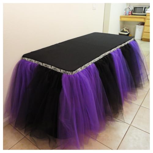 Tütü Tischröcke Tüll Tischdecke 100 * 80cm Tischdekoration Tutu Bunt Romantische Tüll Schreibtisch Gaze Babyparty Tischtücher Tischabdeckung Table Skirt für Taufe Hochzeit Geburtstag Desserttisch von SMTCM