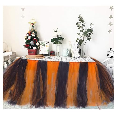 Tütü Tischröcke Tüll Tischdecke 100 * 80cm Tischdekoration Tutu Bunt Romantische Tüll Schreibtisch Gaze Babyparty Tischtücher Tischabdeckung Table Skirt für Taufe Hochzeit Geburtstag Desserttisch von SMTCM