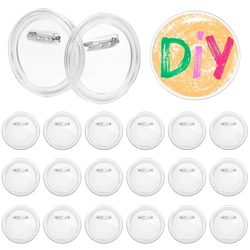 20 Stück Buttons Selber Machen ohne Buttonmaschine Transparente DIY Ansteckbuttons Set Buttons Selber Machen mit Anstecknadel Knöpf Anstecknadeln Namensschilder für Foto Bild Kleidung(7.5 cm) von SMYJDMM