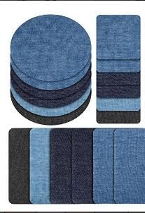 Flicken zum Aufbügeln, 24 Stück Bügelflicken, Jean-Flicken zum Aufbügeln 6 Farben für Bügelflicken Bügeleisen Denim Patches Jeans Reparatursatz Set Aufbügelflicken von SMYJDMM