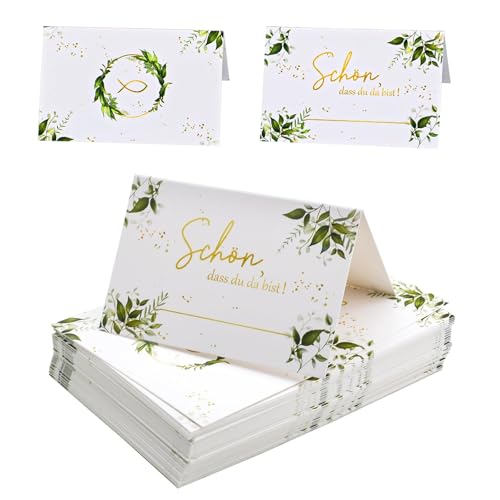 Namensschilder Hochzeit, 50 Stück Beschriften Tischdekoration Platzkarten, Tischkarten Geburtstag Tischkarten mit Elegantes Design für Hochzeit Geburtstag Kommunion Taufe Feier von SMYJDMM