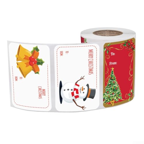 Set mit dekorativen Weihnachtsaufklebern, 250 Stück, Rolle Namensschilder, ideal zum Verpacken von Geschenken in dieser Weihnachtszeit von SMZhomeone