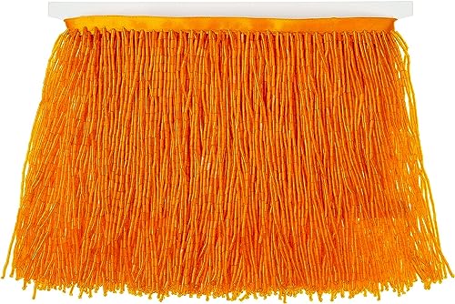 Perlenfransenborte, 10 m, Orange von SN HANDICRAFTS