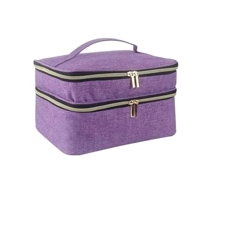 Nähkästchen Nähzubehör-Organizer mit großer Kapazität, Nähaufbewahrungsbox for Garn, Nadeln, Stifte, Knöpfe, Tasche mit Zwei-Wege-Reißverschluss für Faden(Purple) von SNGUOQ