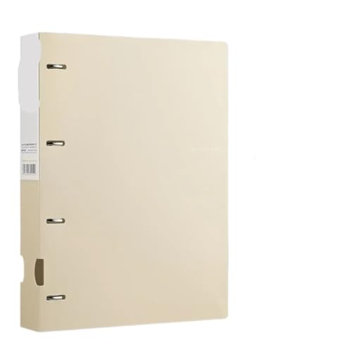 Ordner Box A4-Akten-Sichtbuch, 4-Loch-Bindeordner, wasserdicht, Dokumenten-Ringbuch-Ordner, Büro, Schule Office Box Mappe(Beige) von SNGUOQ