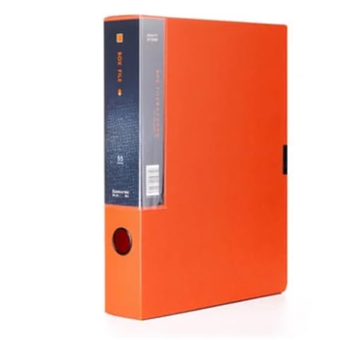 Ordner Box Aktenordner, Informationsboxen, Dokumentdateien, Box, Aufbewahrungshüllen, Papier-Organizer, A4, praktisches Kunststoff-Büro Office Box Mappe(Orange) von SNGUOQ