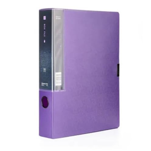 Ordner Box Aktenordner, Informationsboxen, Dokumentdateien, Box, Aufbewahrungshüllen, Papier-Organizer, A4, praktisches Kunststoff-Büro Office Box Mappe(Purple) von SNGUOQ