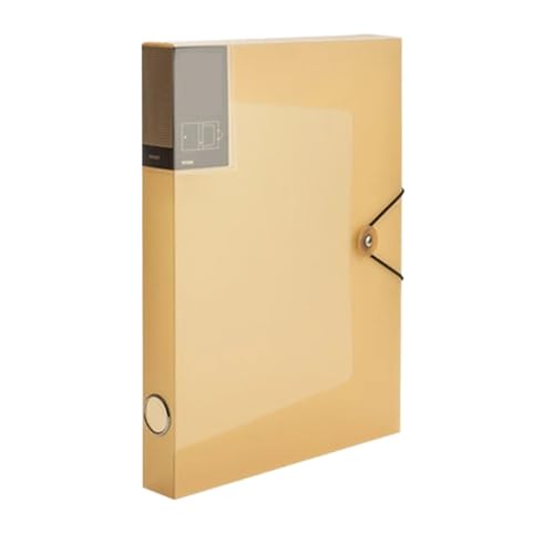 Ordner Box Große Kapazität A4 Verdickung Dokument Box Büro Datei Halter Schule Desktop Archiv Organizer Ordner Mit Schnalle Office Box Mappe(Transparent khaki) von SNGUOQ