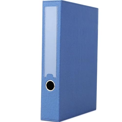 Ordner Box Leder-A4-Papier-Aktenordner, Federstahl-Klemmdatei-Organizer-Box, Dokumentenhalter Office Box Mappe(Blue) von SNGUOQ