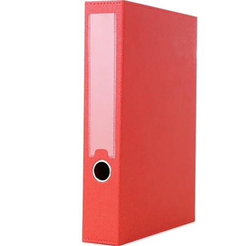 Ordner Box Leder-A4-Papier-Aktenordner, Federstahl-Klemmdatei-Organizer-Box, Dokumentenhalter Office Box Mappe(Red) von SNGUOQ