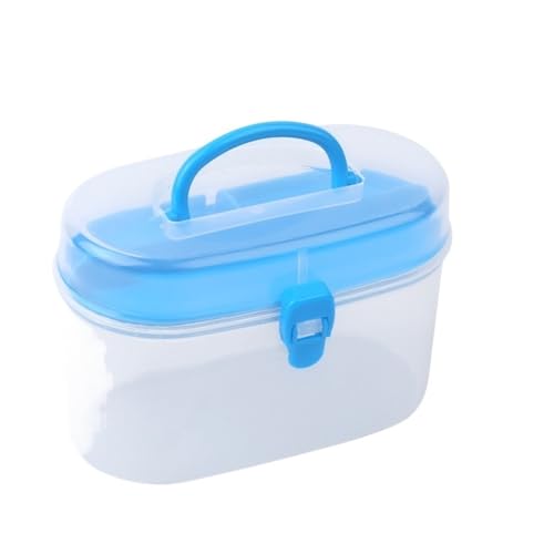 SNGUOQ Nähkästchen 2Pcs Multifunktions Nähen Hand Lagerung Box Nähgarn Box Kunststoff Behälter Box for Nähen Werkzeuge Organizer Fall für Faden(Blue) von SNGUOQ