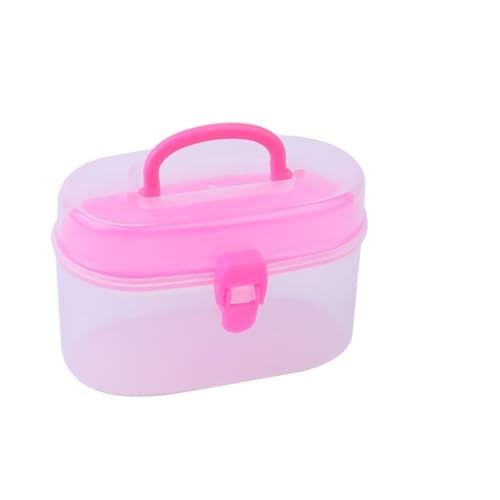 SNGUOQ Nähkästchen 2Pcs Multifunktions Nähen Hand Lagerung Box Nähgarn Box Kunststoff Behälter Box for Nähen Werkzeuge Organizer Fall für Faden(Pink) von SNGUOQ