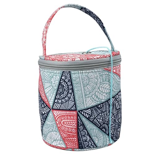 SNGUOQ Nähkästchen Nähkasten Häkeln Runde Aufbewahrungstasche Stricknadeln Garn Tote Organizer Handwerk Wollkorb Nähwerkzeugtasche für Faden(Style C) von SNGUOQ