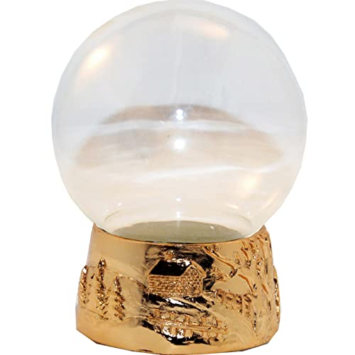 70008 Bastelset DIY Schneekugel Do it Yourself mit Glaskugel und Kupfergoldsockel Landschaft– Spieluhr möglich – 100mm Durchmesser von SNOWGLOBE for you - DO IT YOURSELF