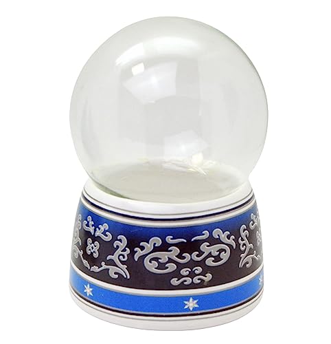 72030 Bastelset DIY Schneekugel Do it Yourself mit Glaskugel und Porzellansockel Ornamente blau– Spieluhr möglich – 100mm Durchmesser von SNOWGLOBE for you - DO IT YOURSELF